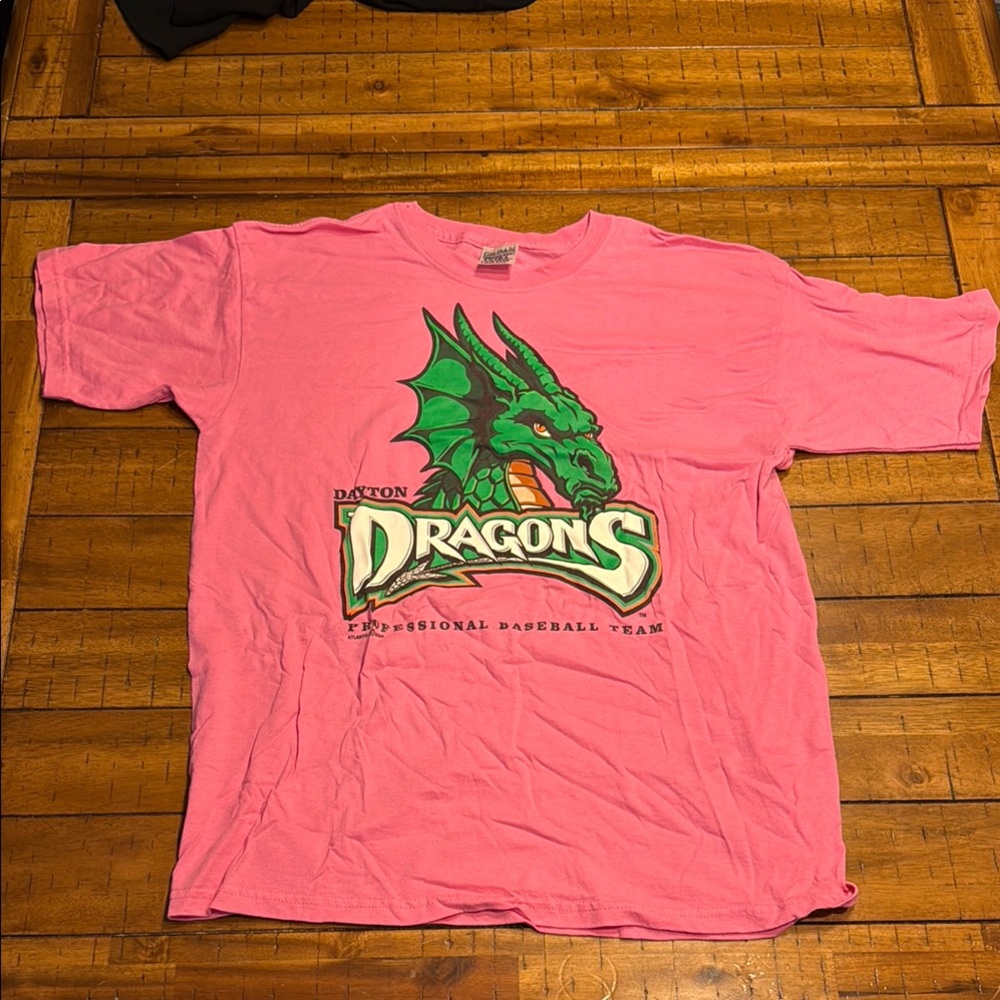 Dayton Dragons Pink T Shirt Top Tee Large